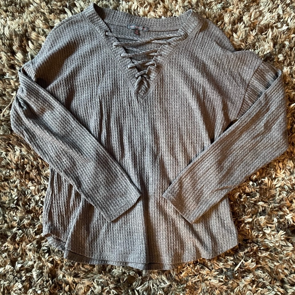 Grey criss cross sweater